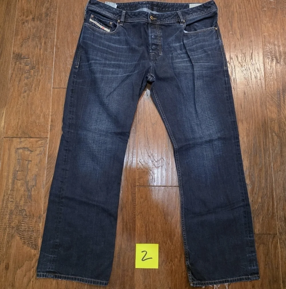 Diesel Mens Zatiny Regular Fit Bootcut Stretch Jeans Size 40 X 30 Dark Wash